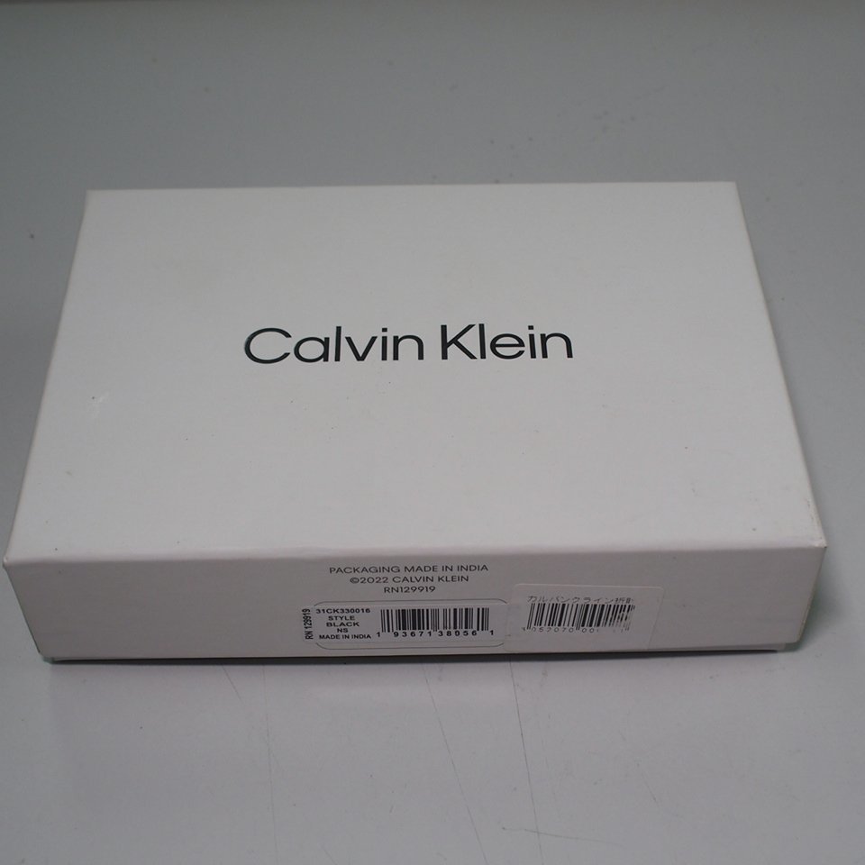m002 D2 Calvin Klein カルバンクライン 二つ折り財布 ウォレット コンパクト 黒 ブラック キーリング付き メンズ_画像10