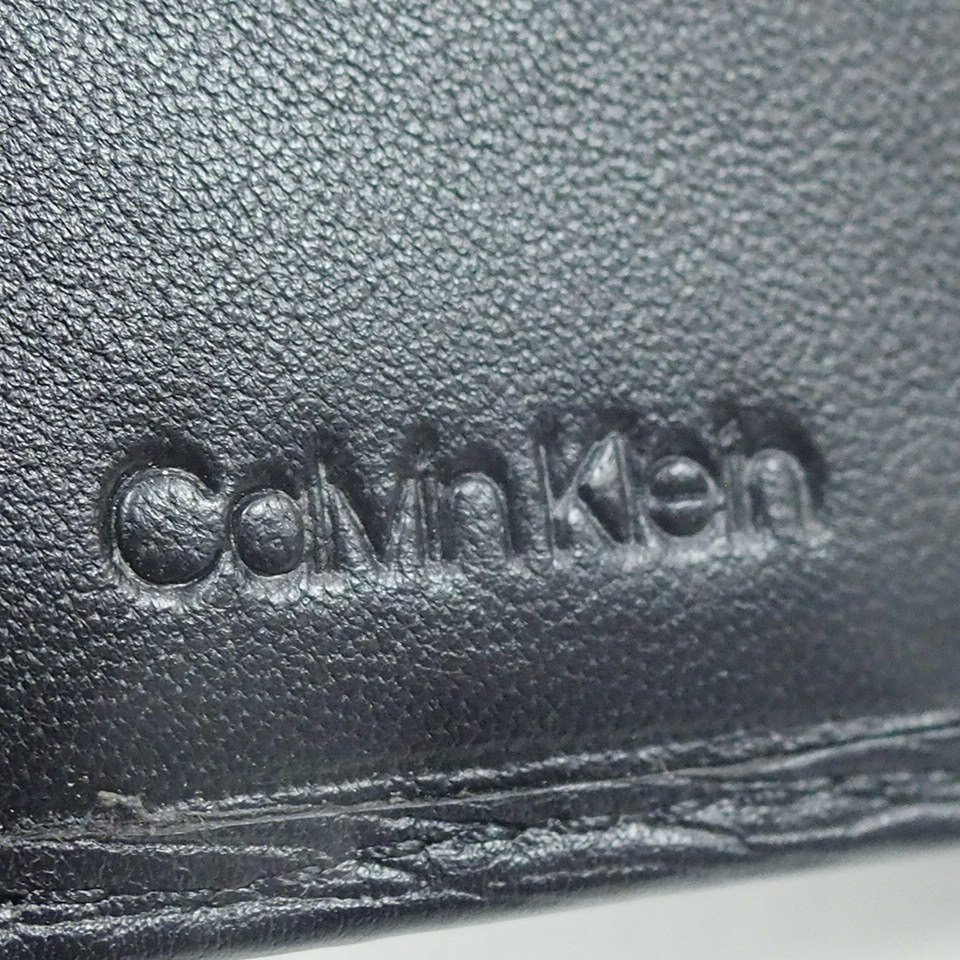 m002 D2 Calvin Klein カルバンクライン 二つ折り財布 ウォレット コンパクト 黒 ブラック キーリング付き メンズ_画像6