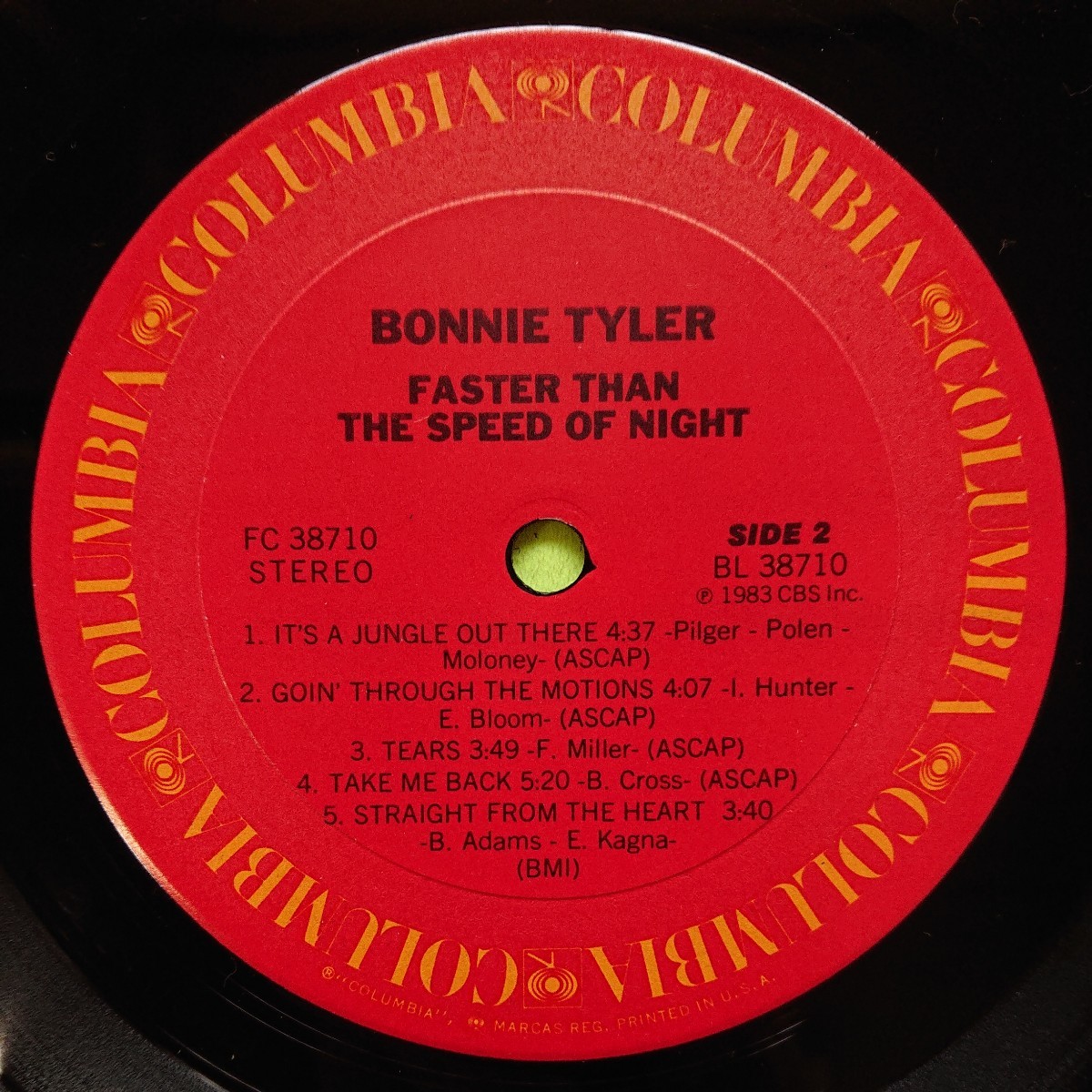 LP(輸入盤)/BONNIE TYLER〈FASTER THAN THE SPEED OF NIGHT〉☆5点以上まとめて（送料0円）無料☆_画像5
