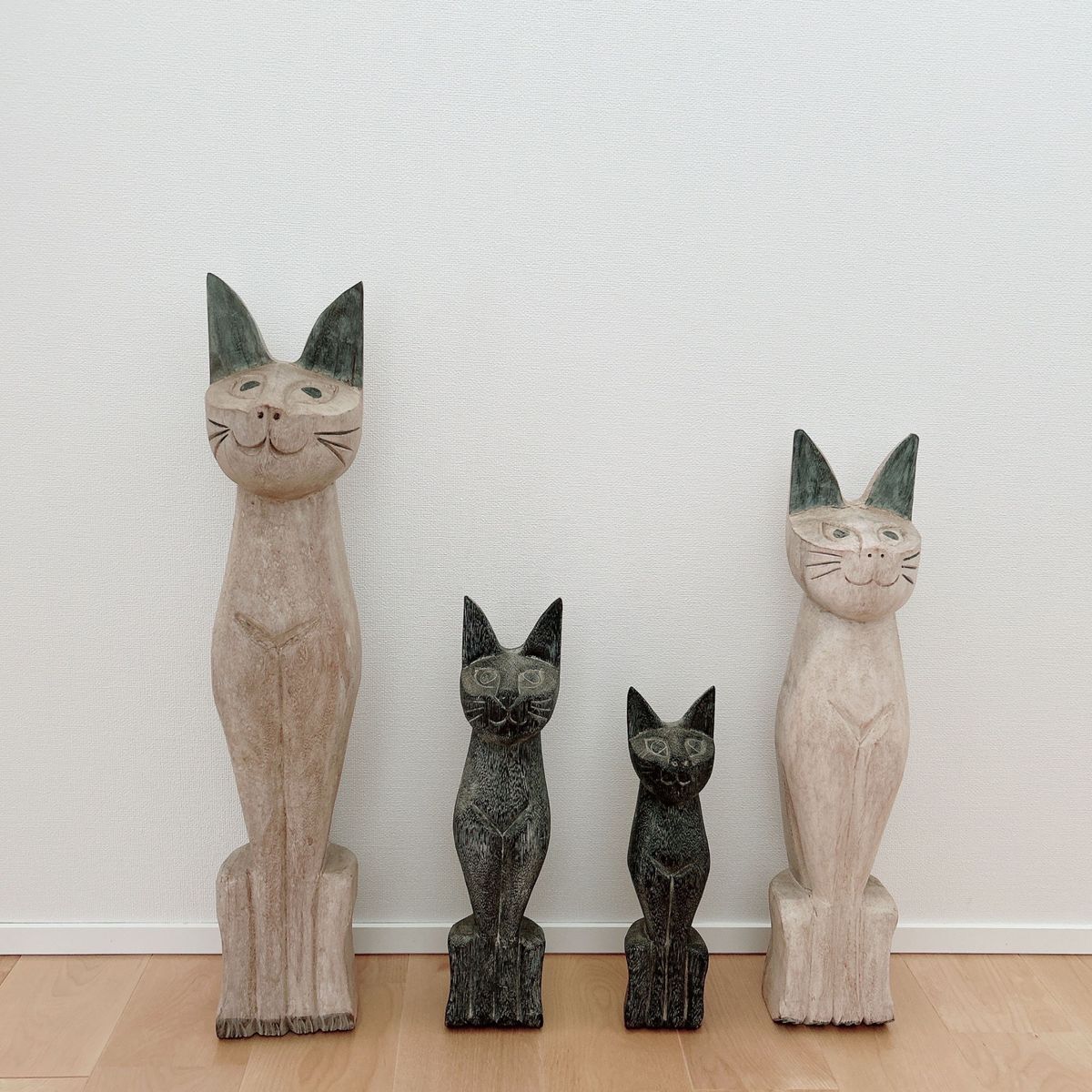 木彫り猫 ネコ 置物 インテリア Yahoo!フリマ（旧）-