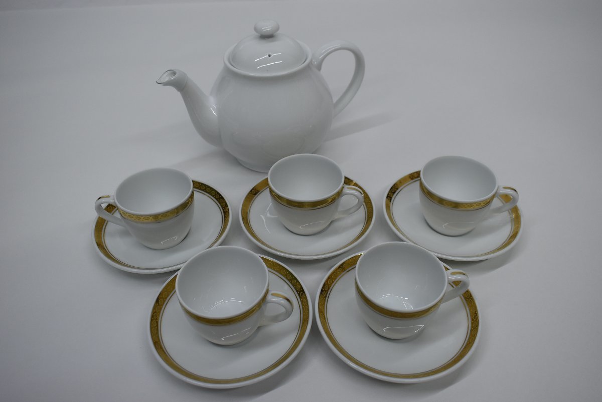 ☆Noritake(ノリタケ)リッチモンド カップ(直径:約6.3cm )&ソーサー&ティーポット 5客セット ラグジュアリー★9912