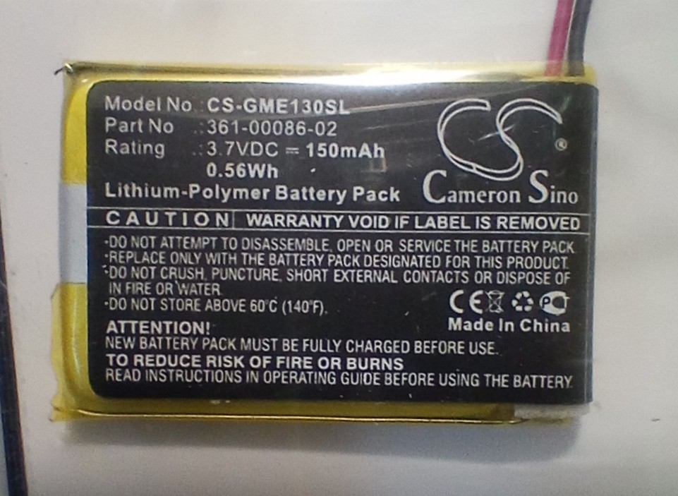 A900-31【詳細不明・ジャンク扱い】リチウムポリマー バッテリー CS Cameron Sino 3.7V 150mAh / 0.56Wh【送料無料】CS-GME130SLの画像1