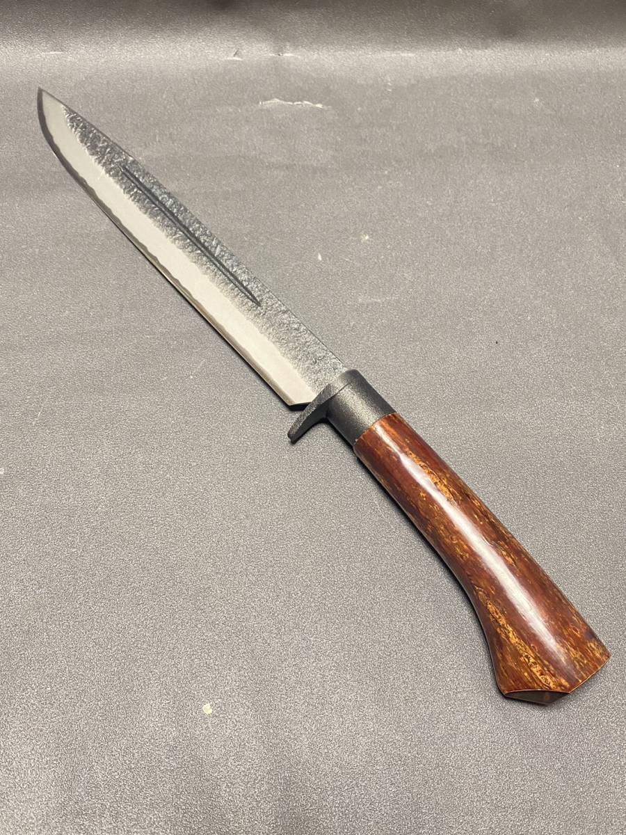 1118L未使用 関兼常作 関伝古式 和鉄製錬狩猟匠桜巻 大型ナイフ CW-4