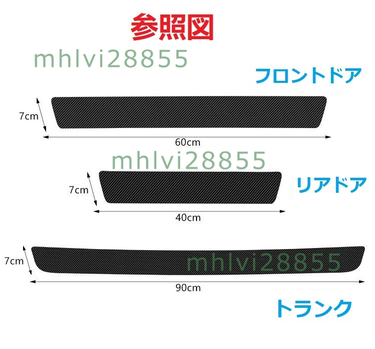 * Mitsubishi MITSUBISHI* car side step guard scuff plate 5 point set night light carbon pattern door guard sticker scratch prevention 