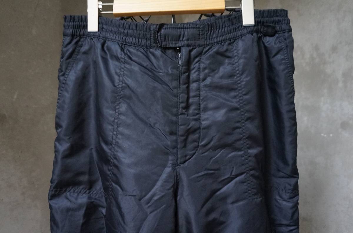 90s 民生品 MA-1 Flight Pants 中綿入り 裏オレンジ 黒 ブラック ナイロン フライトパンツ W80-88_画像3