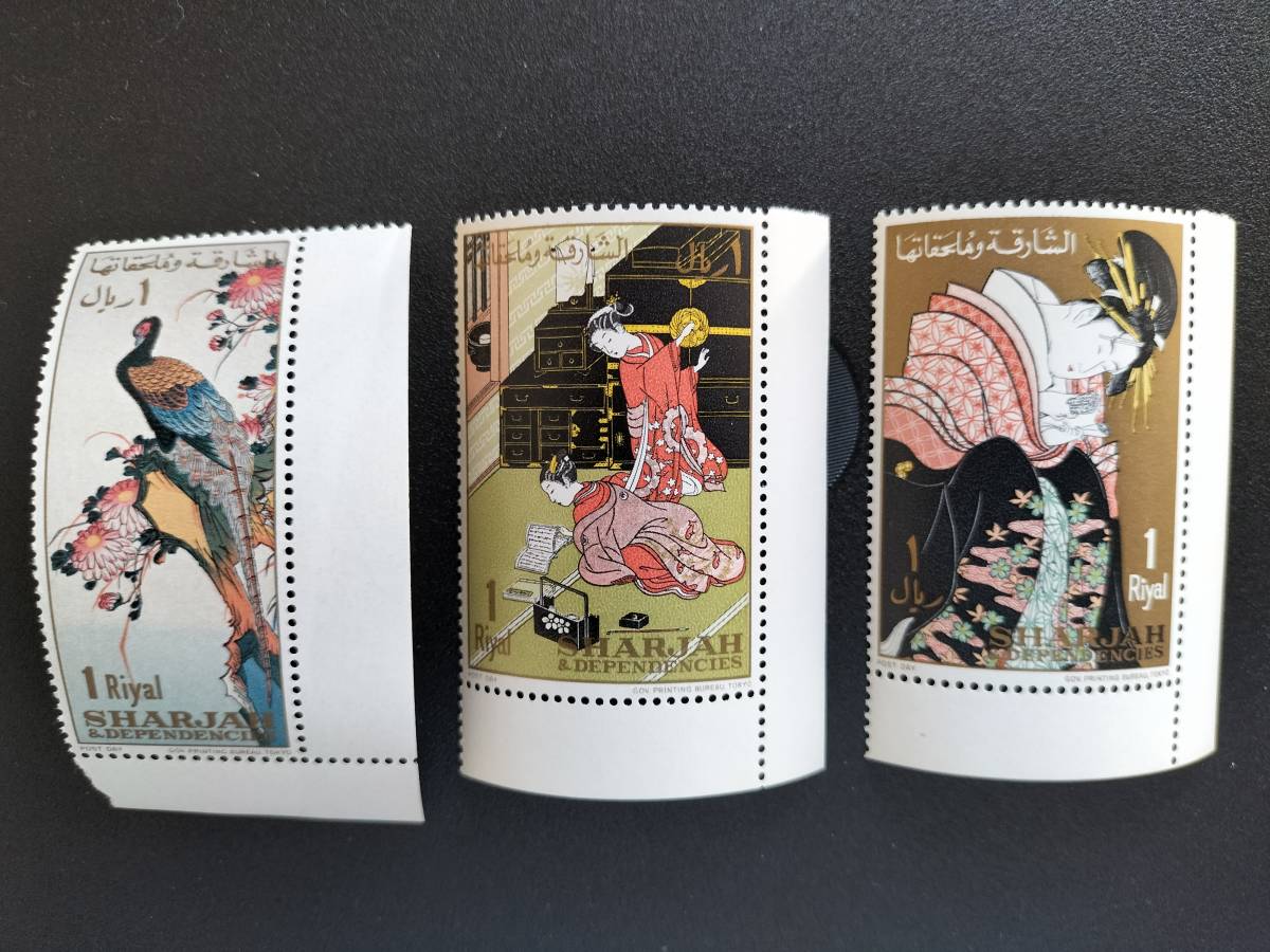 Неиспользованный! Косметические продукты! «Ukiyo -e» большие марки, 3 типа, Kitagawa utamaro / harunobu Suzuki Sharjah