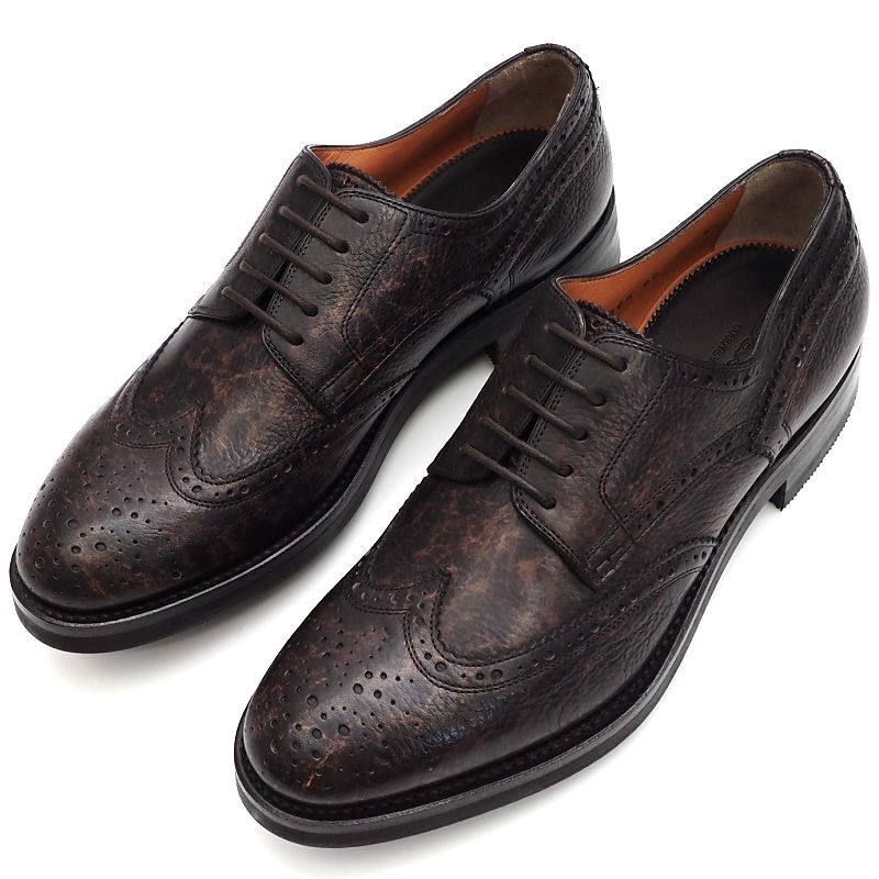 沸騰ブラドン レザーシューズ Santoni/ウィングチップ 新品