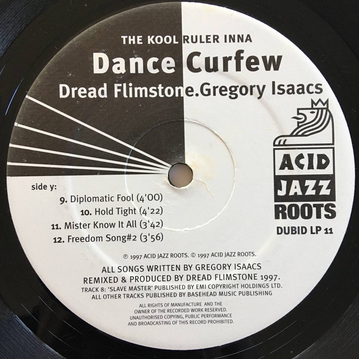 Dread Flimstone Presents Gregory Isaacs / The Kool Ruler Inna Dance Curfew　[Acid Jazz - DUBID LP 11]_画像4