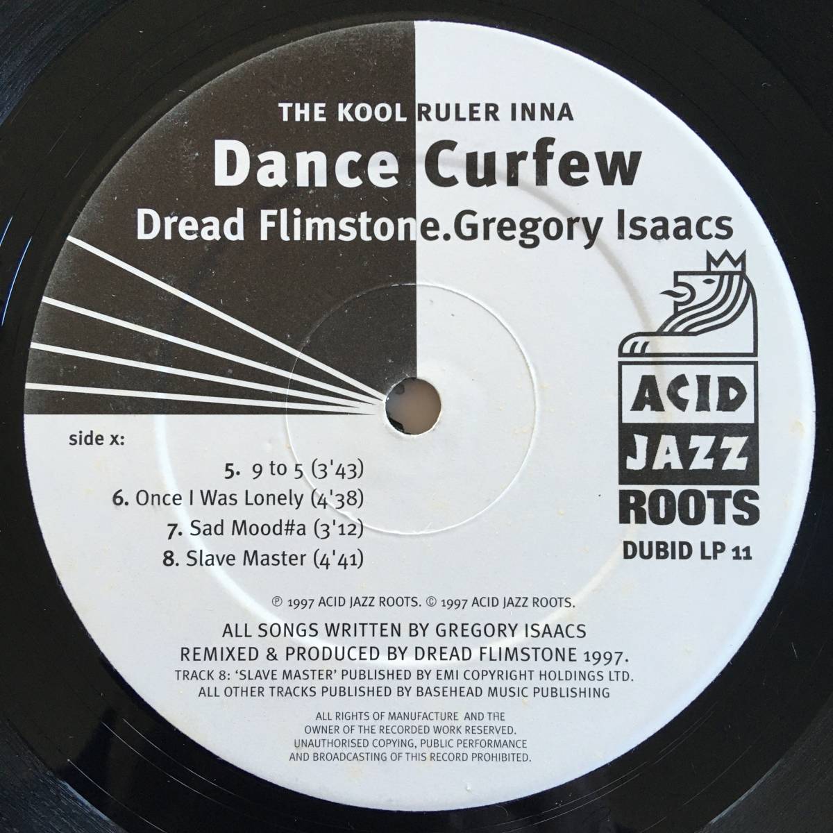 Dread Flimstone Presents Gregory Isaacs / The Kool Ruler Inna Dance Curfew　[Acid Jazz - DUBID LP 11]_画像5