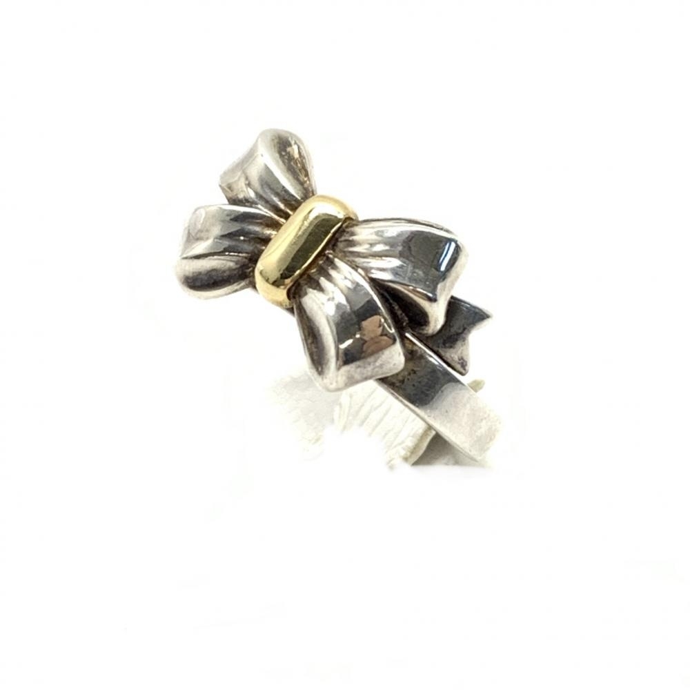 TIFFANY&Co. ティファニー リボンリング 指輪 アクセサリー シルバー/ゴールド SV925 K18 総6.1ｇ サイズ11号 レディース 管理RT34869