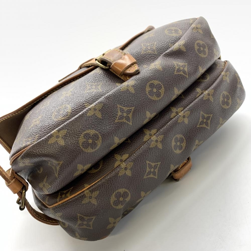 LOUIS VUITTON ルイヴィトン M42256 ソミュール30 モノグラム レディース ショルダーバッグ 両開き 斜め掛け ブラウン 廃盤品 管理RT35162_画像5