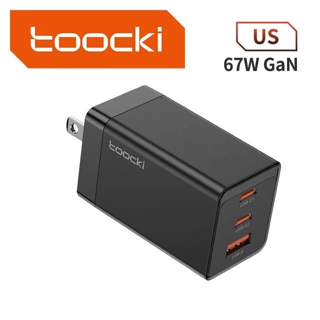 toocki GAN PD充電器 MAX67W  3ポートType-C & A Black US仕様 新品　③