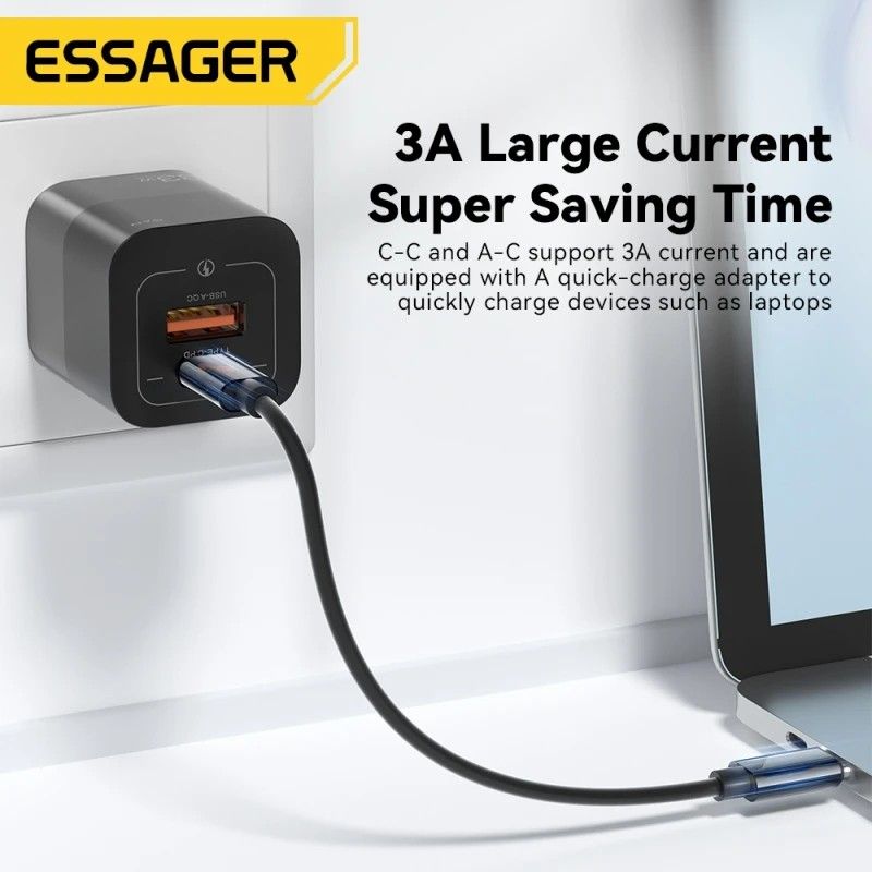 Essager 両端Type-C PD60w 多機能変換付 Type-A Micro-B Lightning SIMピン 新品