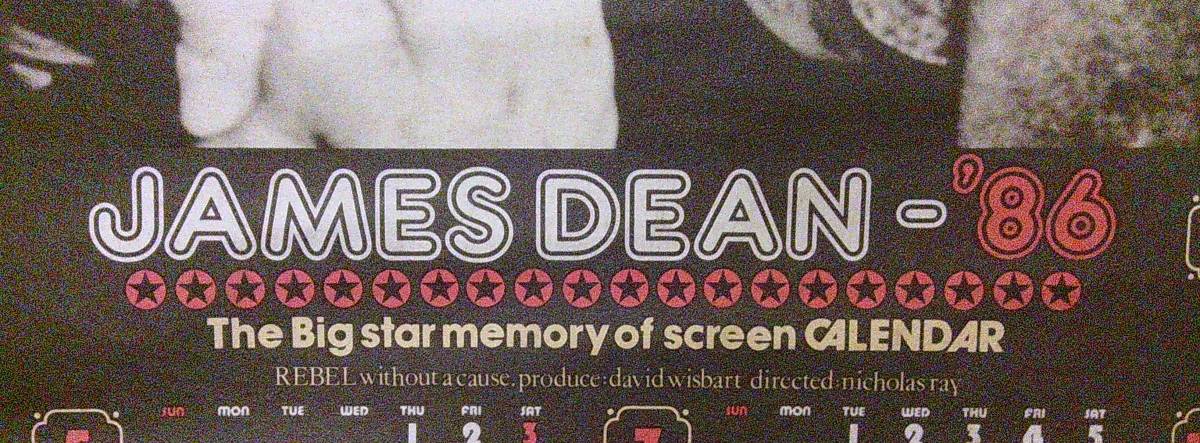 ■ せ-513　カレンダー　ジェームス・ディーン/JAMES DEAN　1986年度版　ビッグスター　俳優　※縦89.5cm 横57.8cm_画像6