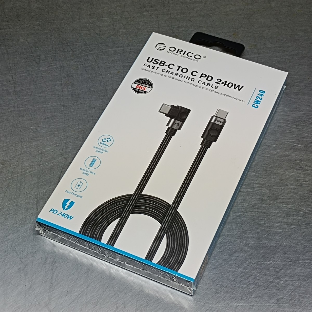 【送無】ORICO USB C to USB C Cable 240W USB C Cable Fast Charging Type C to Type C ケーブル y1101-1