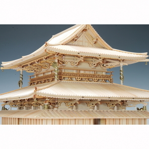 ウッディジョー 1/75 木製模型 法隆寺 金堂（改良版） 木製組立キット_画像3