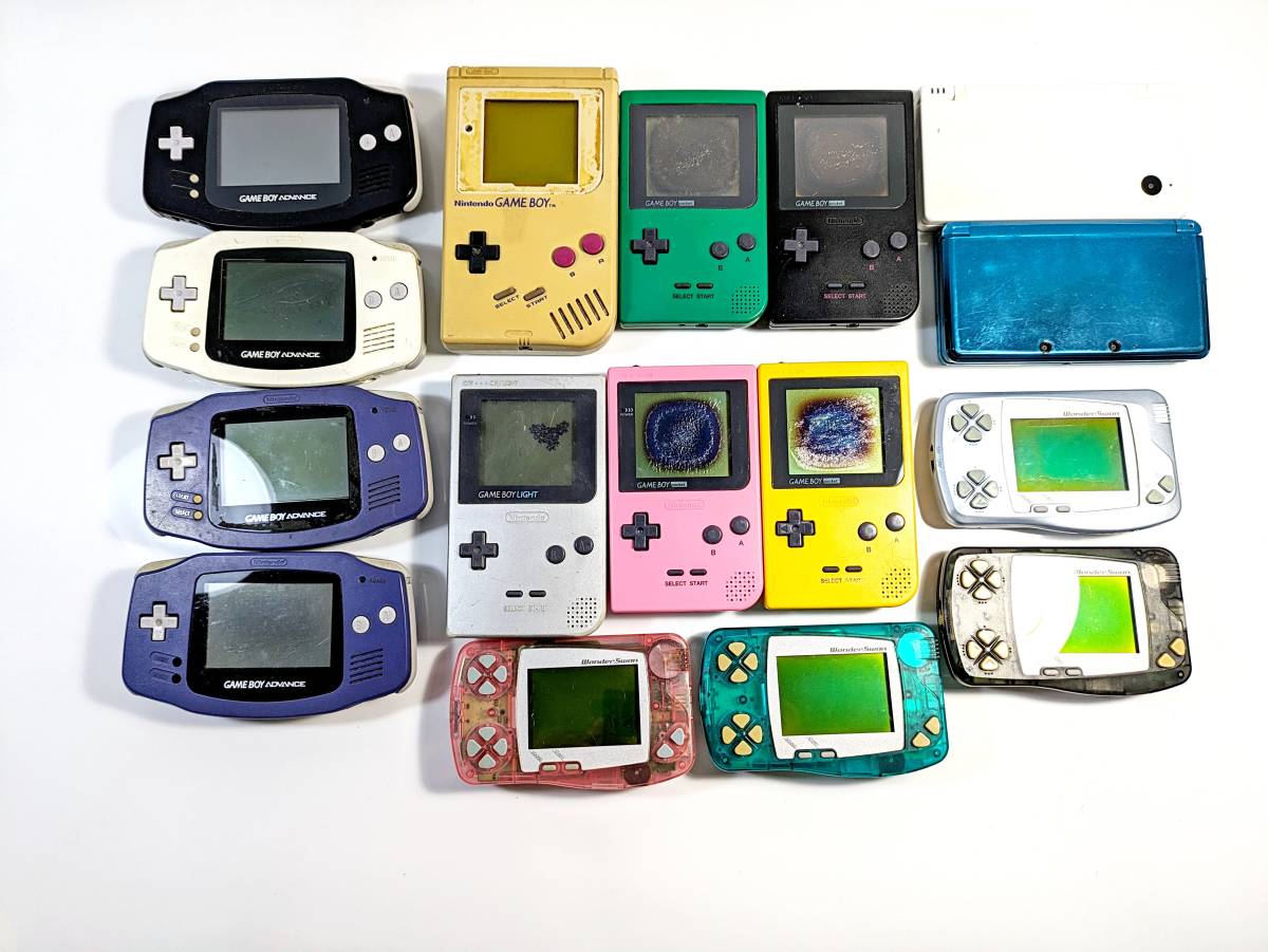 【ジャンク品】Nintendo 3DS・DSi・GAME BOY LIGHT pocket ADVANCE・Bandai Wonder Swan 携帯ゲーム機16台セット_画像1