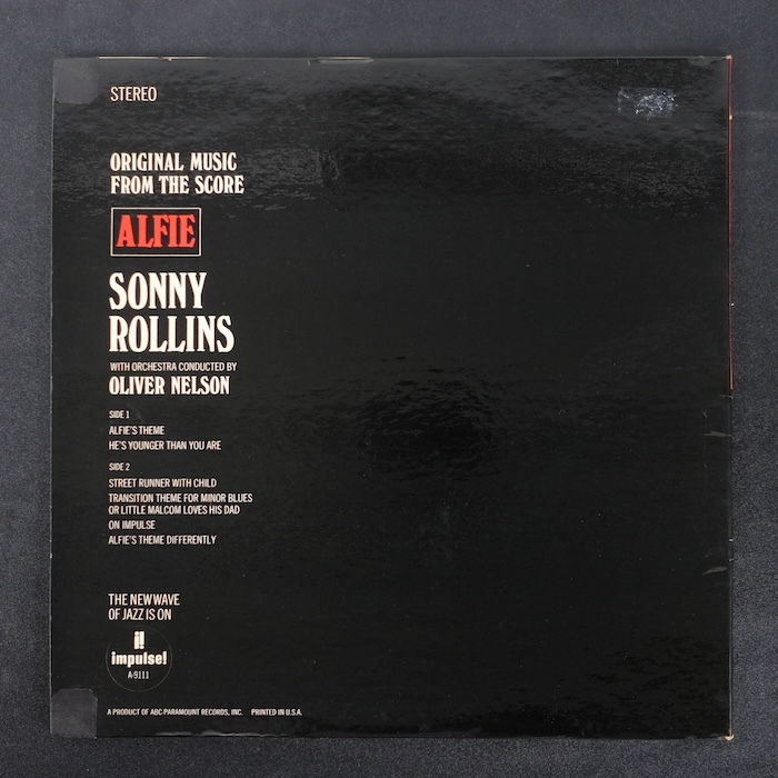 Sonny Rollins Original Music From The Score Alfie US盤 AS-9111 ジャズ_画像2