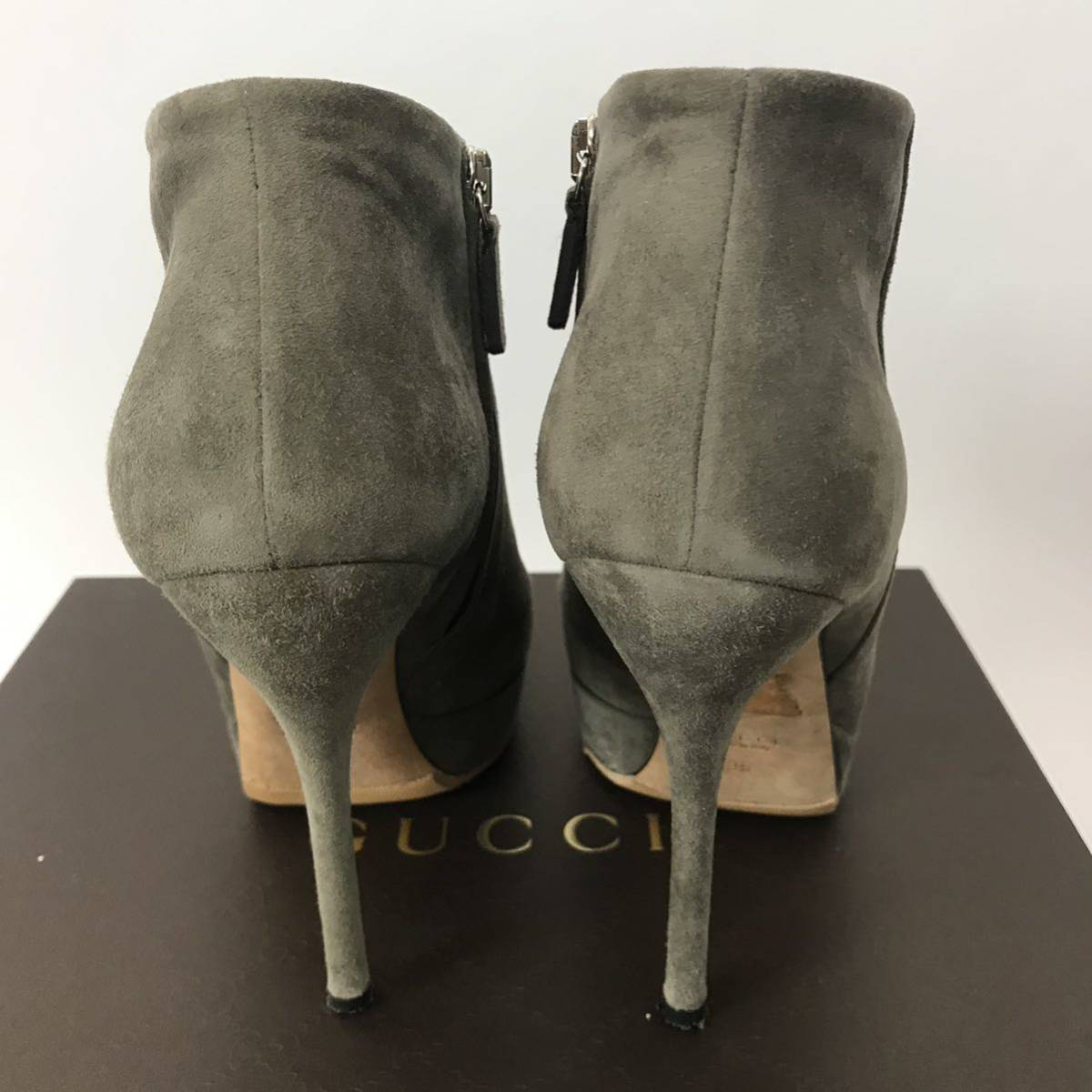 d43 GUCCI グッチ スエード レザー ショートブーツ ブーティ