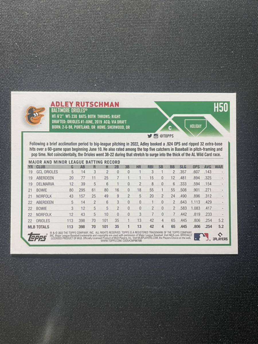 Adley Rutschman RC 2023 Topps HOLIDAY Rookie Card MLBカード_画像2