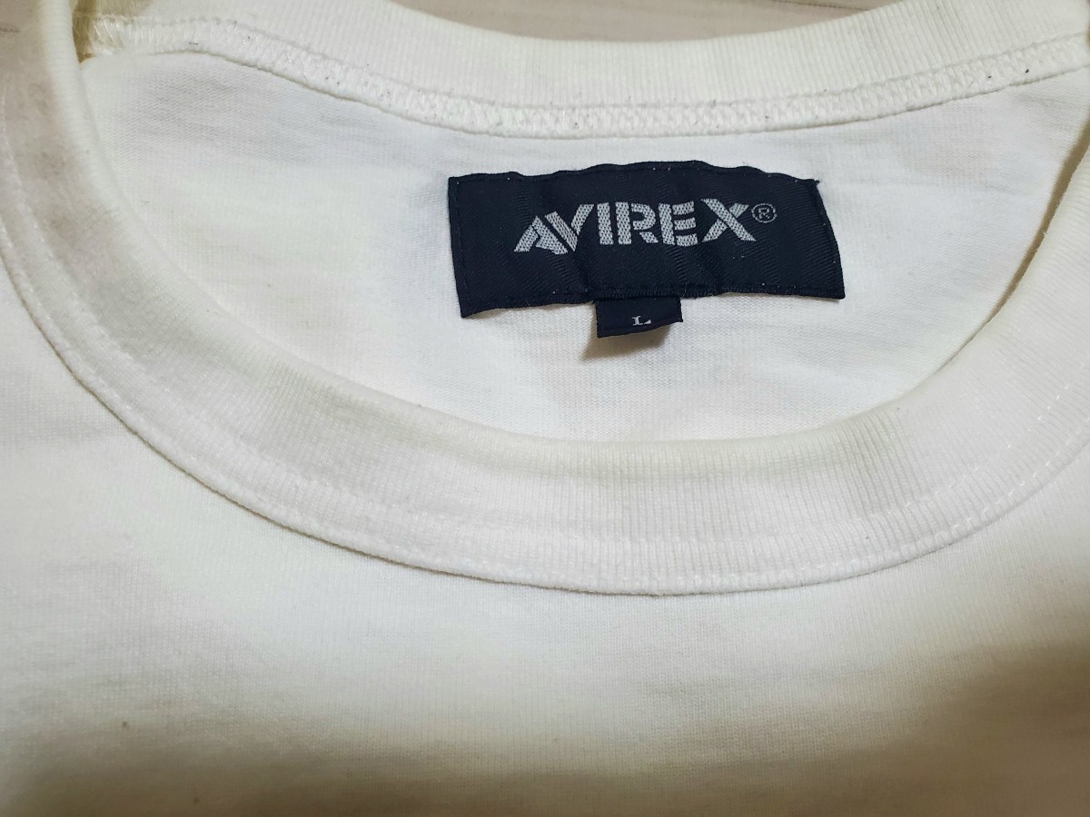 AVIREX　長袖Tシャツ　白　メガロゴ　Lサイズ　アビレックス　ビッグロゴ_画像6