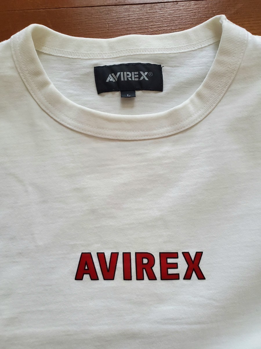 AVIREX　長袖Tシャツ　白　メガロゴ　Lサイズ　アビレックス　ビッグロゴ_画像3