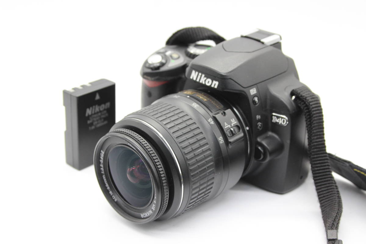 【返品保証】 ニコン Nikon D40 AF-S DX NIKKOR ED 18-55mm F3.5-5.6 G II バッテリー付き デジタル一眼 ボディレンズセット s3351