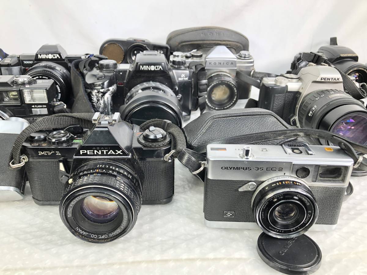 1018【中古】一眼レフカメラ/他 まとめ 計12個 ▲MINOLTA/ミノルタ/OLYMPUS/オリンパス/KONICA/コニカ/ROJIAE/GT-306/部品取り/人気_※注意事項一読の上入札をお願い致します。