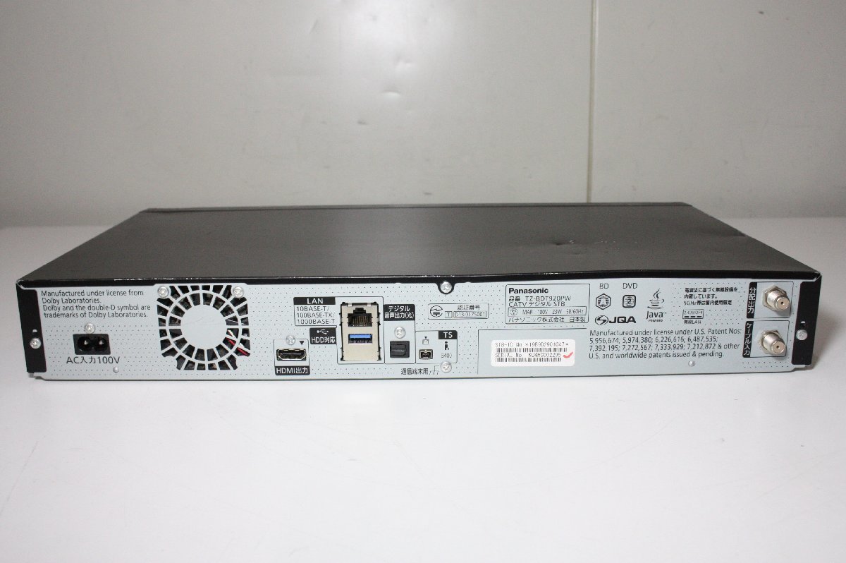 F4671[ present condition goods ] PANASONIC Blue-ray recorder TZ-BDT920PW