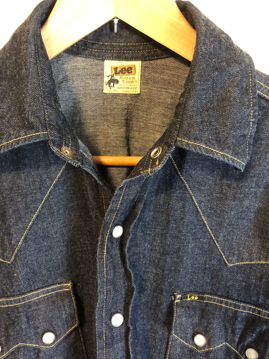 リー 2455 50's復刻 デニムシャツ M 15 55年モデル ウエスタン リー 2455 50's復刻 デニムシャツ M 15 55年モデル ウエスタン