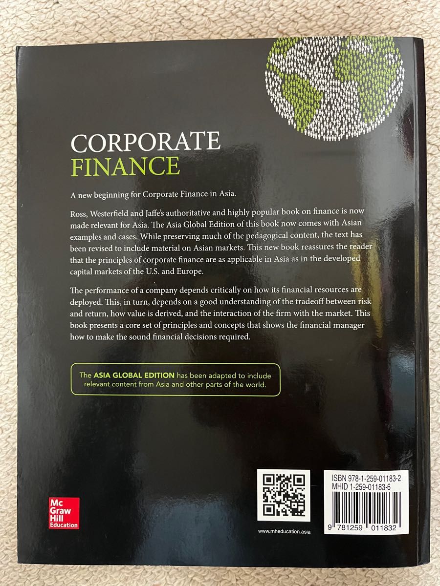 CORPORATE FINANCE   ASIA GLOBAL EDITION コーポレートファイナンス　洋書　英語　ファイナンス