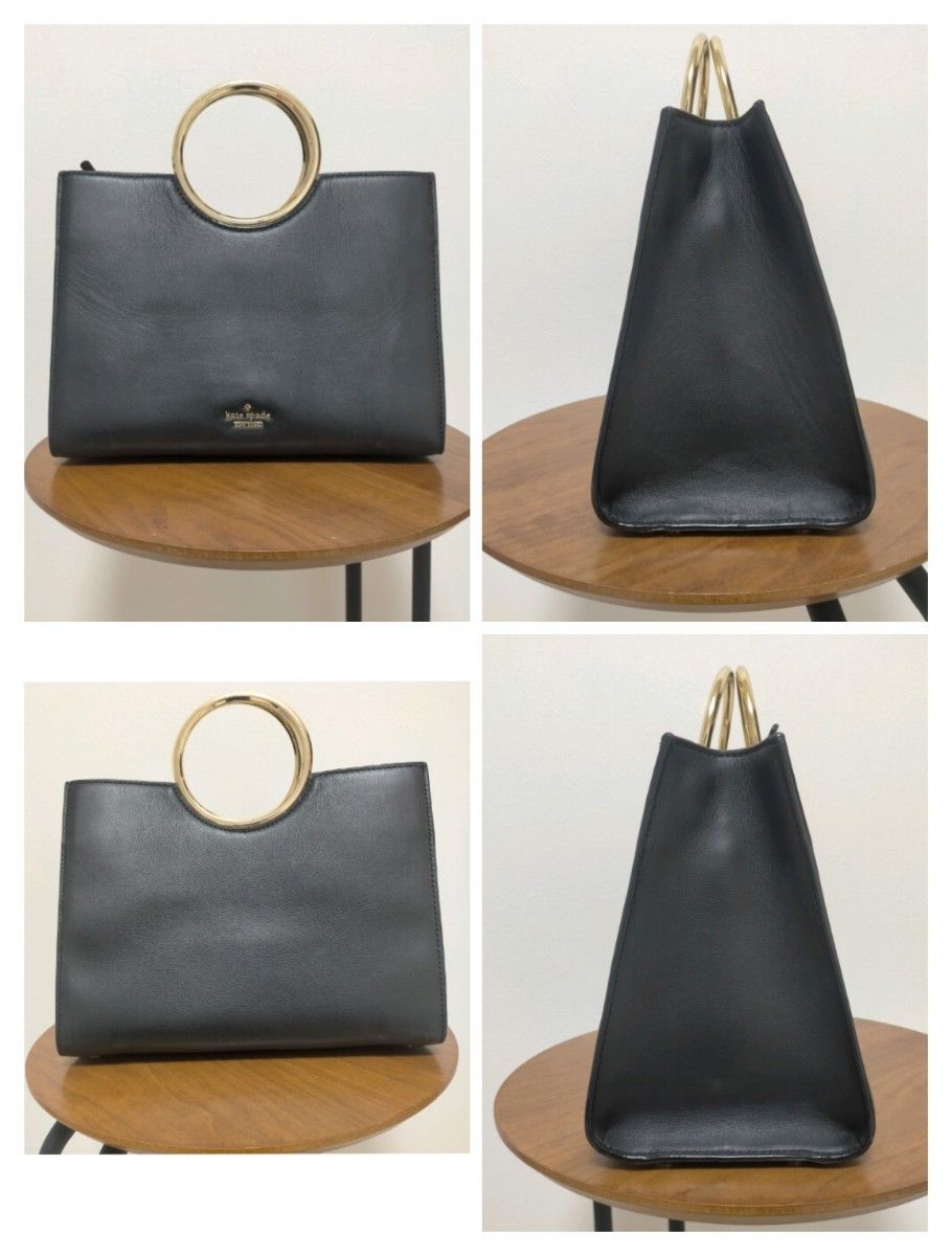 【美品!!】kate spade ケイトスペード サム ハンドバッグ ショルダーバッグ  レザー 黒 ブラック