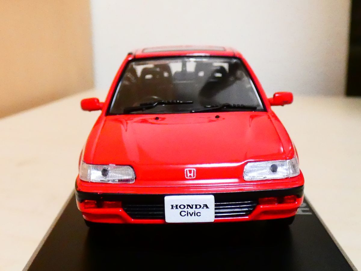 国産 名車コレクション 1/43 ホンダ シビック 1987 赤 ② アシェット 旧車 クラシックカー ミニカー Z honda civic_画像3