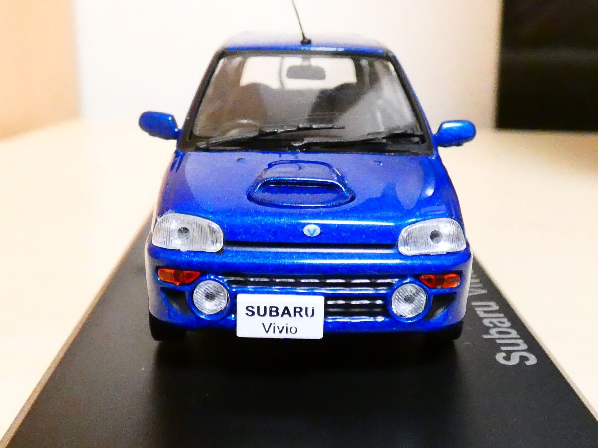 国産 名車コレクション 1/43 スバル ヴィヴィオ VIVIO RX-R 1992 青 アシェット 旧車 クラシックカー ミニカー Z_画像3