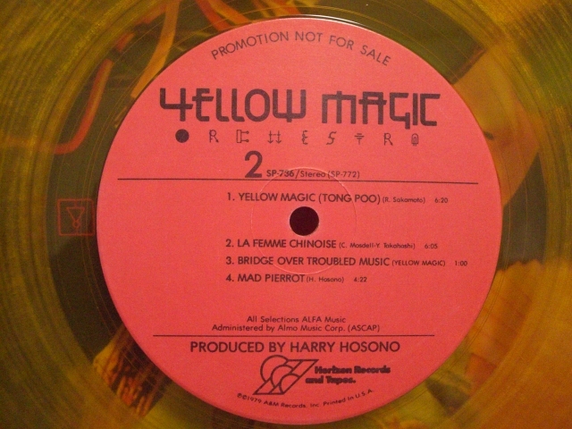 YMO ファーストアルバム US盤 プロモイエローカラーレコードの画像6