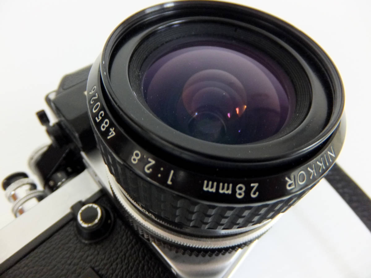 B1199 Nikon F2 フォトミックファインダー DP-1 レンズ NIKKOR 28mm F2.8 ニコン 一眼レフカメラ 現状_画像10