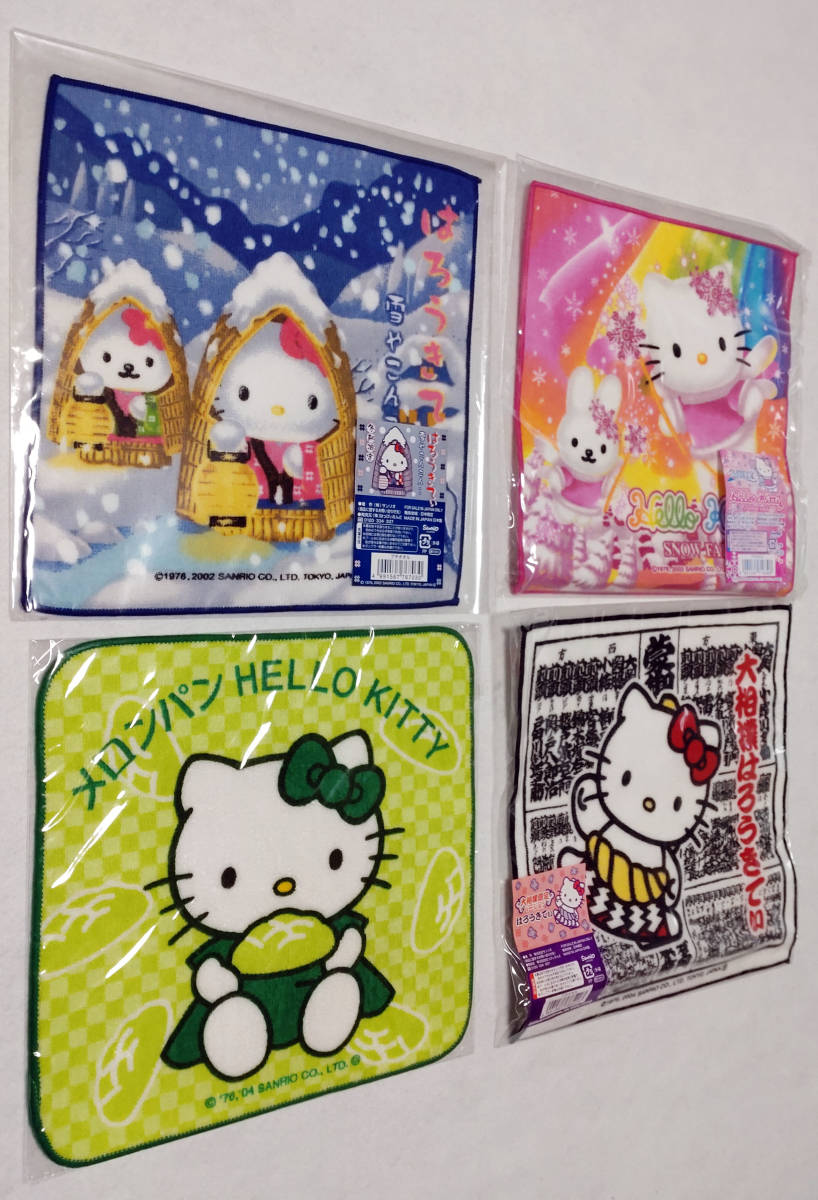 ハローキティ 雪やこんこん　SNOW FAIRY 妖精　大相撲　メロンパン　ご当地 ハンドタオル サンリオ HELLO KITTY ミニタオル プチタオル_画像1