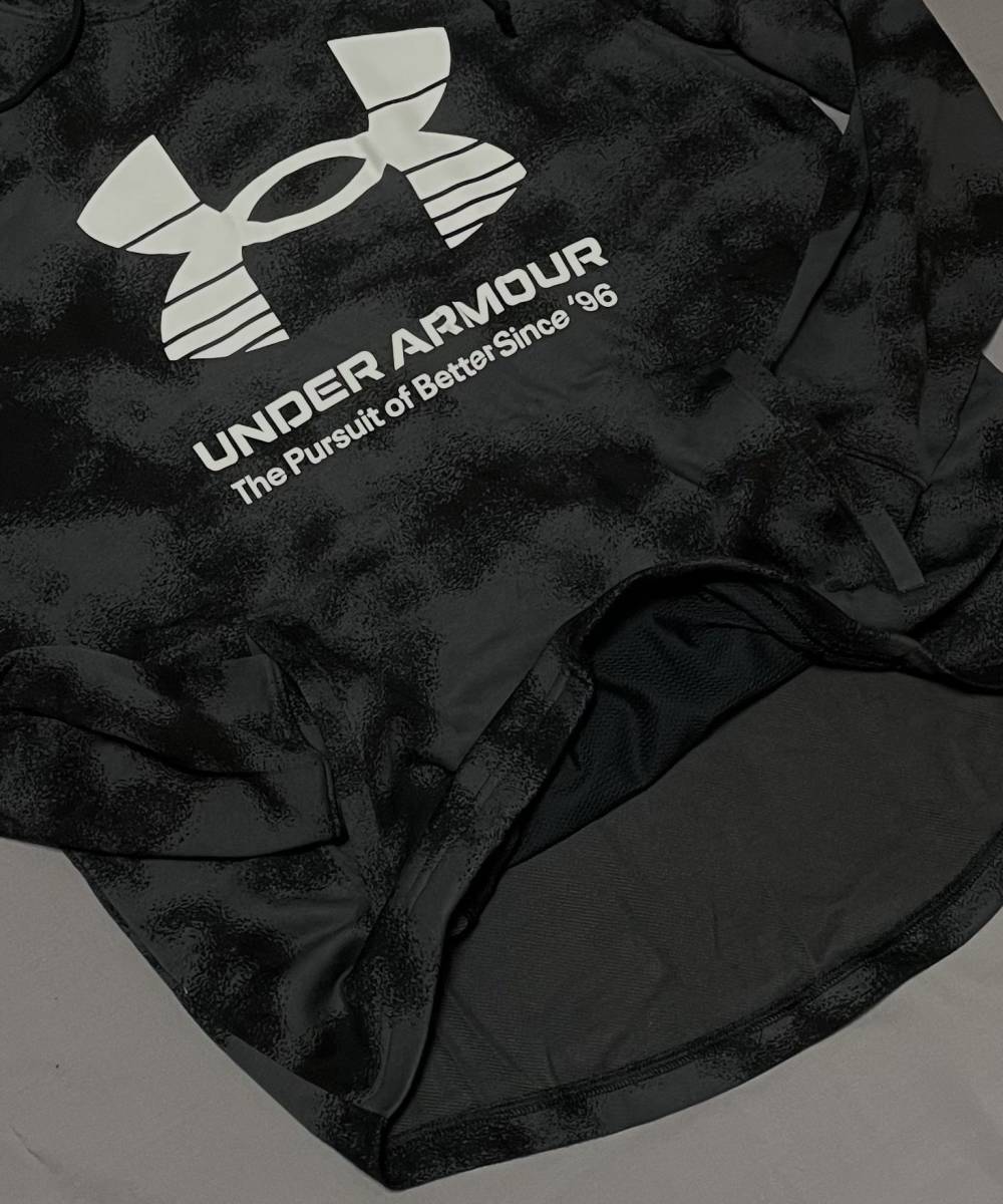 新品 2XL アンダーアーマー 黒 ブラック グレー スウェット 薄手軽量 上下 カモフラ underarmour パーカー フード ジョガーパンツ 正規品3L_画像8