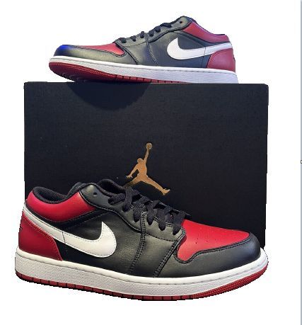 新品 27 NIKE AIR JORDAN 1 LOW 赤 黒 白 レッド ブラック 新品 27 NIKE AIR JORDAN 1 LOW 赤 黒 白 レッド ブラック