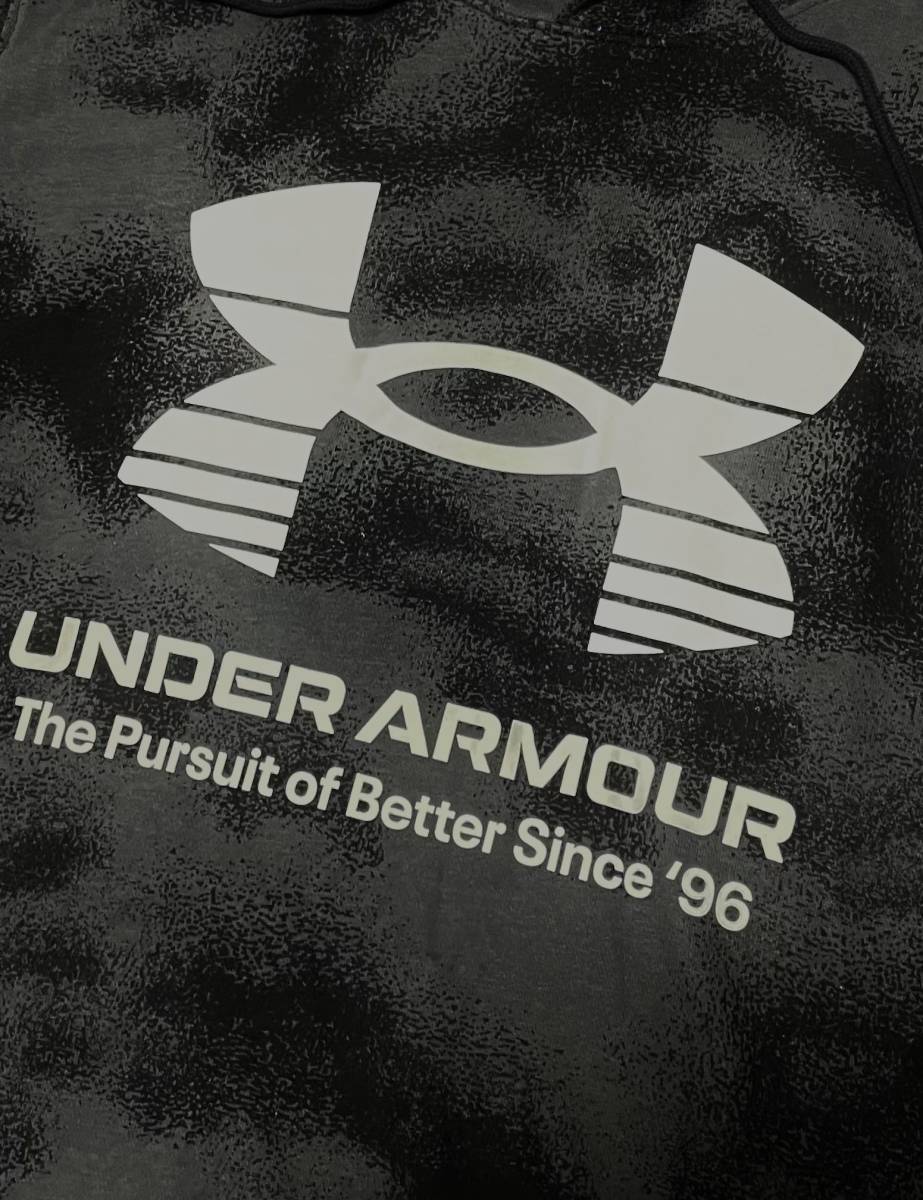 新品 2XL アンダーアーマー 黒 ブラック グレー スウェット 薄手軽量 上下 カモフラ underarmour パーカー フード ジョガーパンツ 正規品3L_画像7