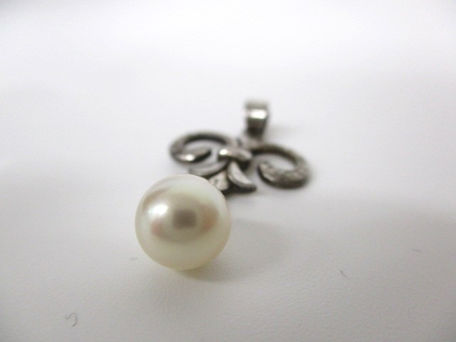 【11-164】MIKIMOTO ミキモト ネックレストップ パール シルバー レディース アクセサリー_画像2