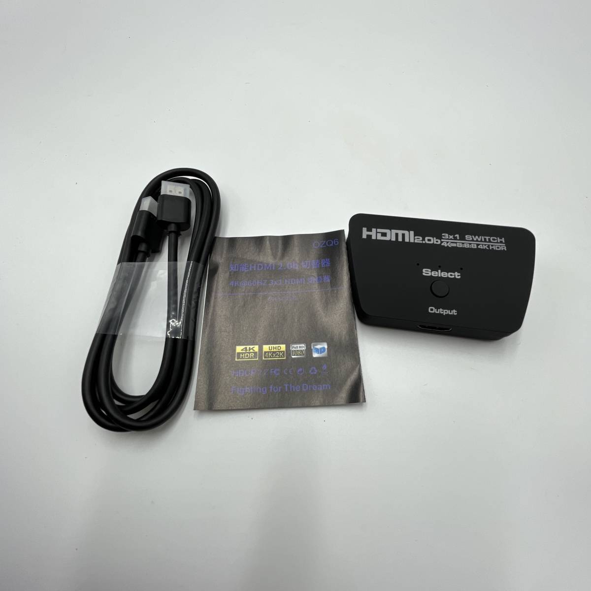NEWCARE HDMI switch A971 4K@60Hz 3 input 1 output HDMI selector distributor 3 port . correspondence manual switch power supply un- necessary. HDMI switch .-