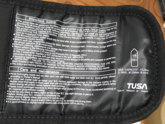 TUSA ツサ BCジャケット TINA ティナ サイズS ダイビング用品 管理5R1106B-F04_画像9