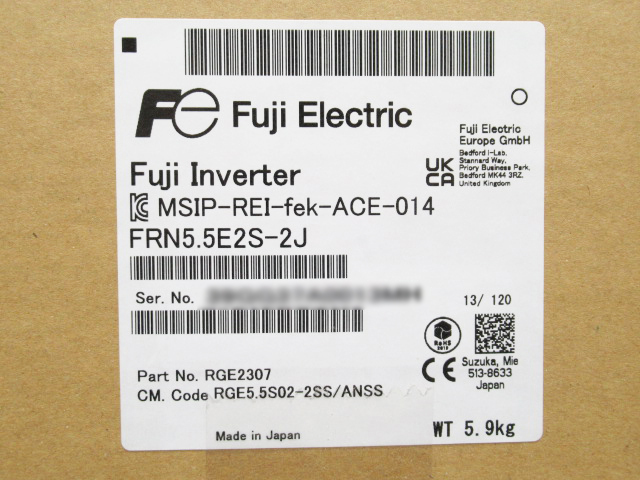 【新品未開封】富士電機 インバータ FRN5.5E2S-2J Aceシリーズ 三相 200V 5.5kW 管理5W1120D-A04_画像3