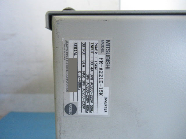 三菱電機 インバーター FREQROL-A200 FR-A221E-15K 通電のみ 管理5X1121E_画像6