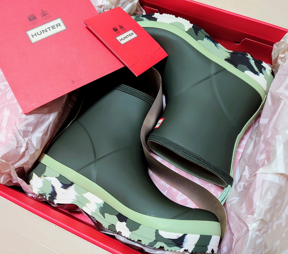  new goods *HUNTER Hunter Play Short Splash sole boots 23cm stylish rain boots waterproof boots outdoor fes