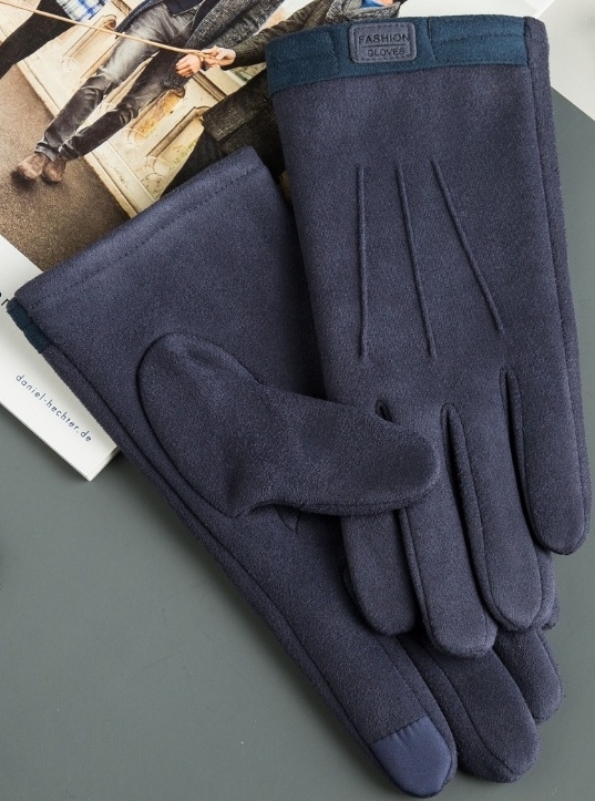 メンズ　手袋（A807）スマホ対応　暖かい　軽くて　シンプルネイビー_画像3