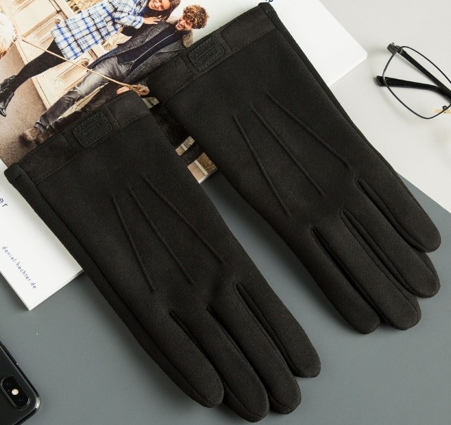 メンズ手袋　（A807）スマホ対応　暖かい　軽くて　シンプル　黒_画像4