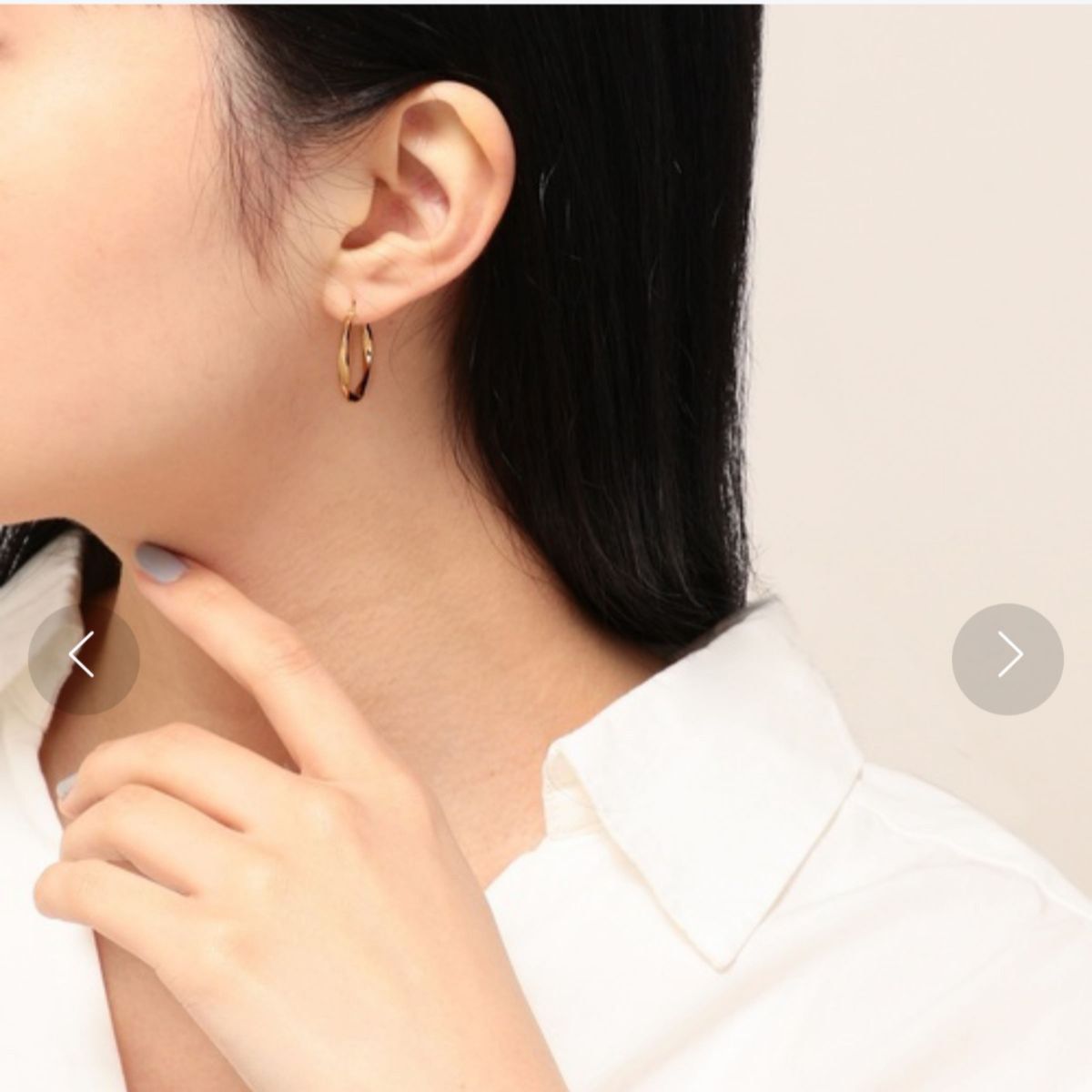 ete フープピアス S イエローゴールド 片耳のみ ツイスト 871951 ete フープピアス S イエローゴールド 片耳のみ ツイスト 871951