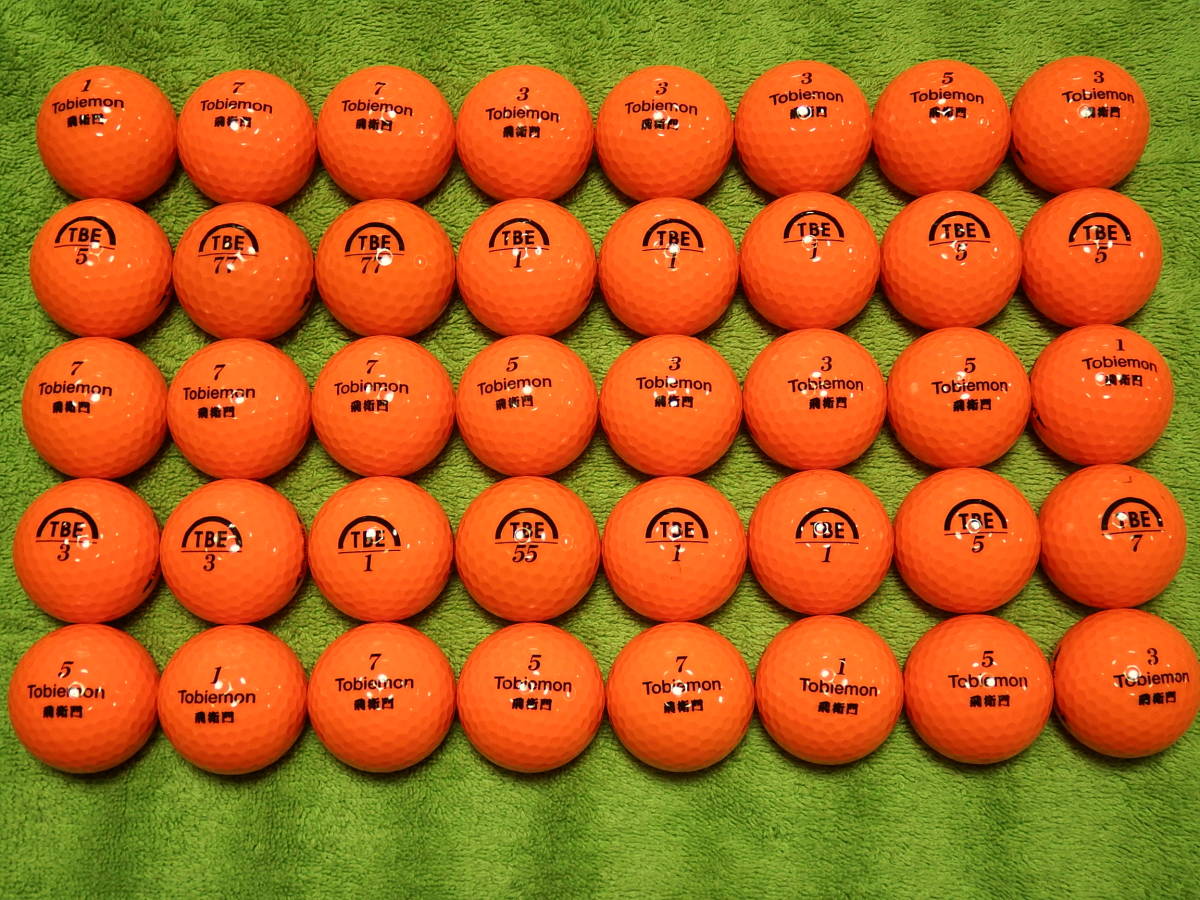 送料無料　高品質　トビエモン　40個　オレンジ　ロストボール　飛衛門　TBE　ゴルフボール　R&A公認球　カラーボール_画像1